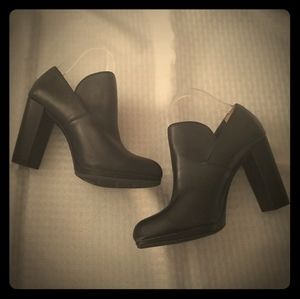 Leather Heeled Loafer Bootie